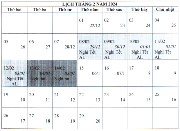 Phương án Bộ Lao động-Thương binh và Xã hội sẽ trình Chính phủ để người lao động sẽ nghỉ 2 ngày trước Tết và 5 ngày Tết.