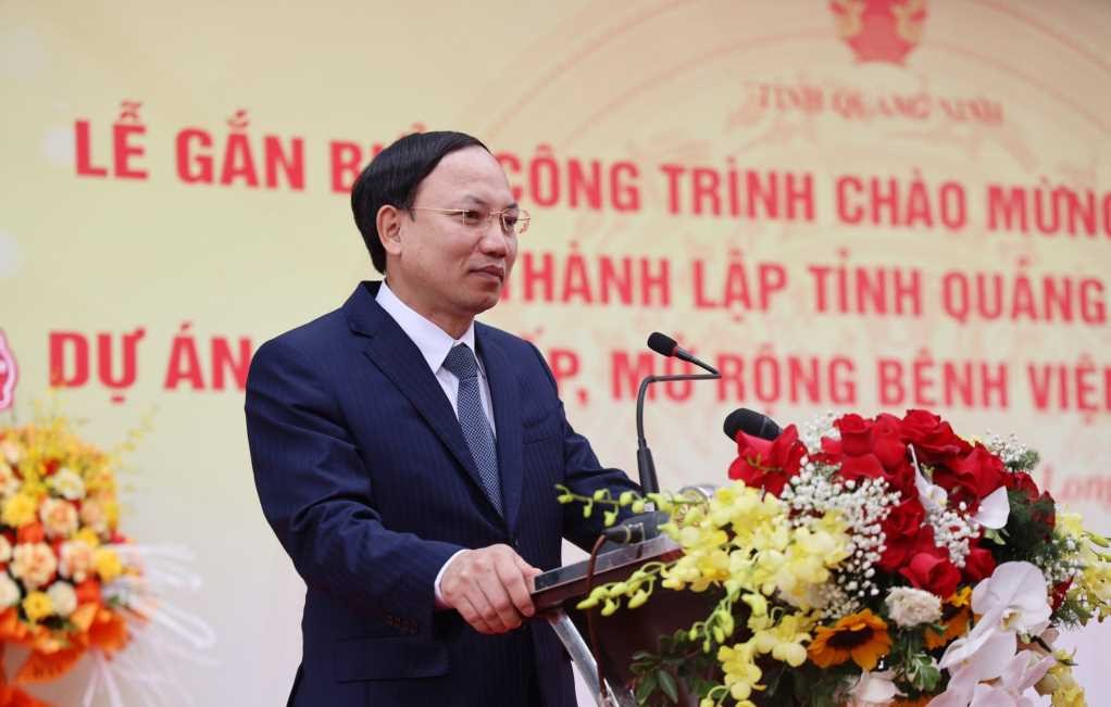 Đồng chí Nguyễn Xuân Ký, Ủy viên Trung ương Đảng, Bí thư Tỉnh ủy, Chủ tịch HĐND tỉnh, phát biểu tại buổi lễ.