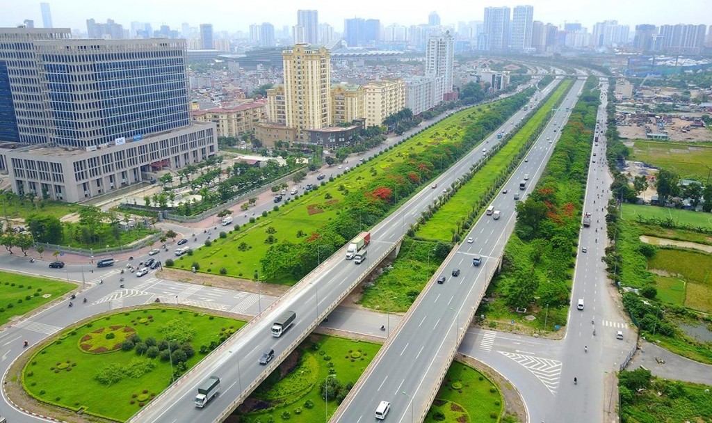 Hà Nội tổ chức phân luồng giao thông qua đại lộ Thăng Long