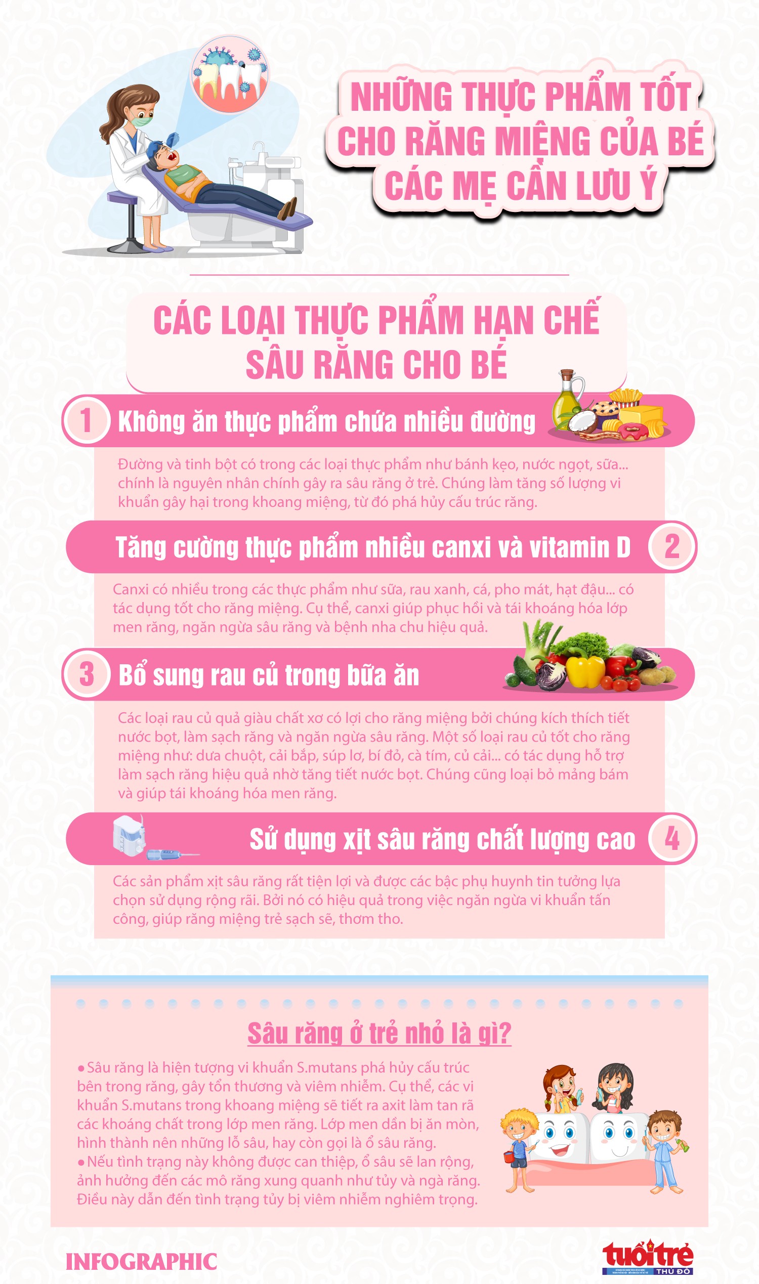 Những thực phẩm tốt cho răng miệng của bé các mẹ cần lưu ý