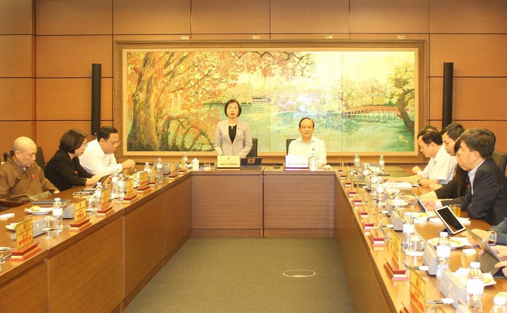 Quang cảnh phiên thảo luận tổ của Đoàn đại biểu Quốc hội TP Hà Nội
