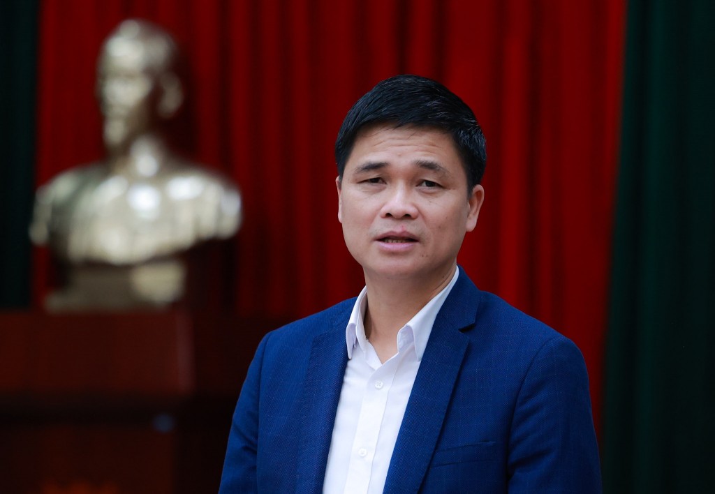 Ông Ngọ Duy Hiểu - Phó Chủ tịch Tổng Liên đoàn Lao động Việt Nam, Trưởng ban Chỉ đạo cuộc thi phát biểu tại cuộc họp báo
