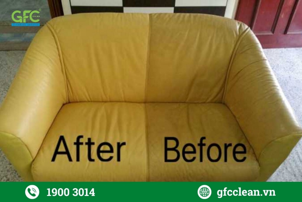 GFC CLEAN cam kết làm sạch sofa da triệt để 100%