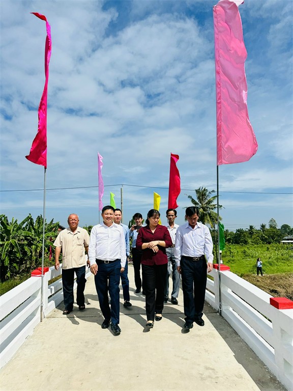 Các đại biểu tham quan cây cầu Phú Bình - Phú Hội