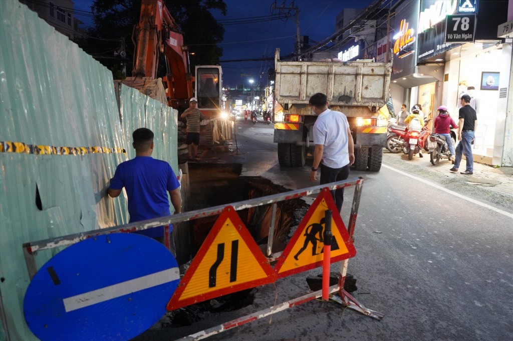 Một điểm sụt lún trước đây được người dân ghi lại