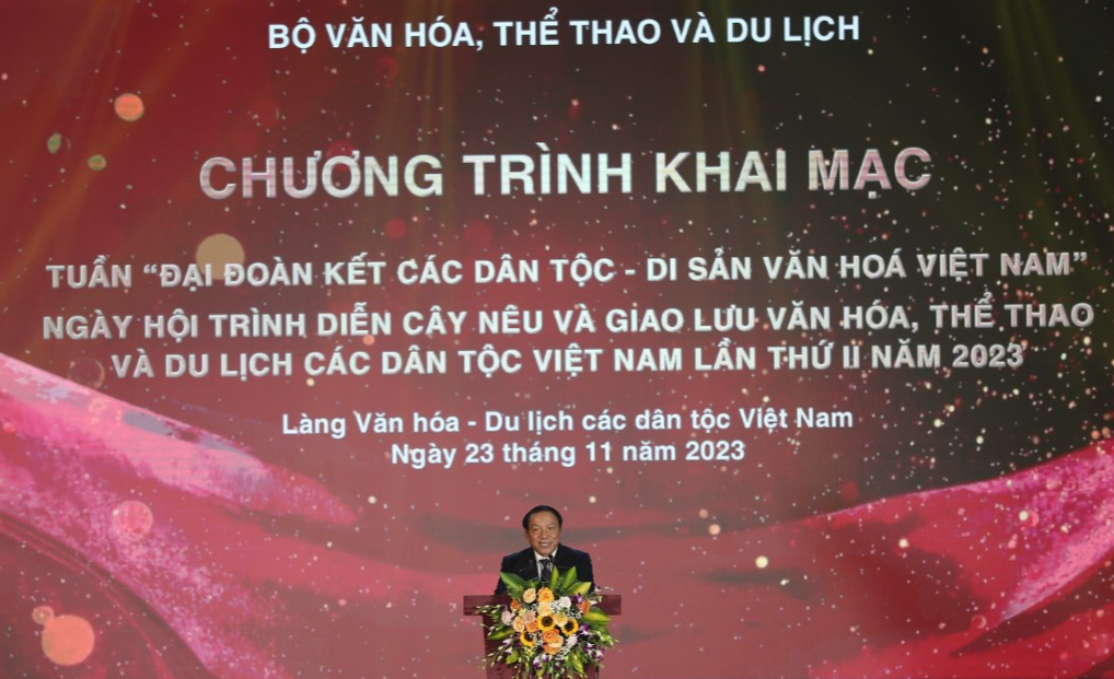 Bộ trưởng Bộ VHTTDL Nguyễn Văn Hùng phát biểu khai mạc