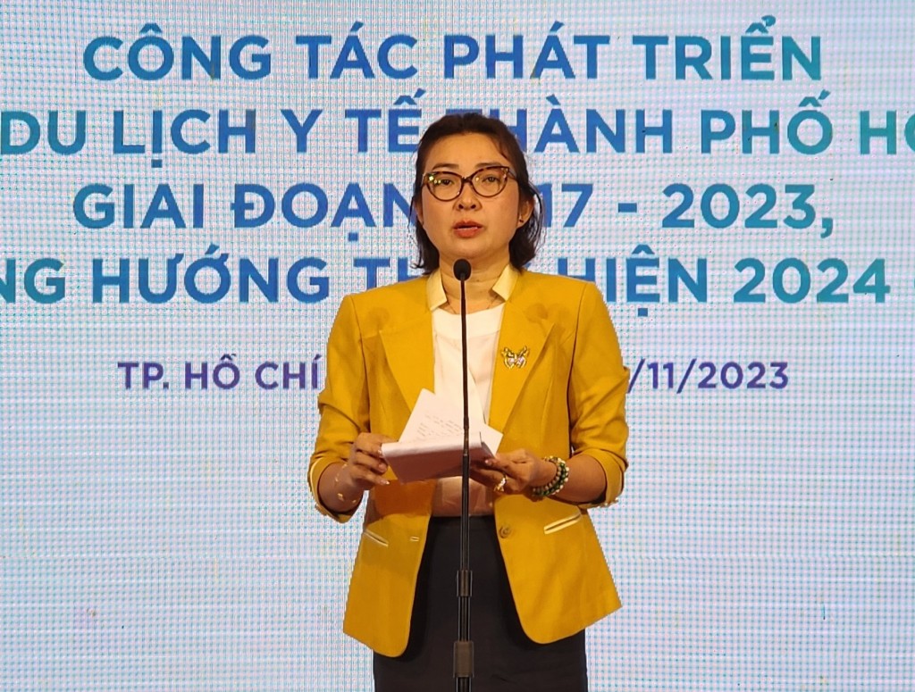 Bà Bùi Thị Ngọc Hiếu, Phó Giám đốc Sở Du lịch TP.HCM phát biểu.