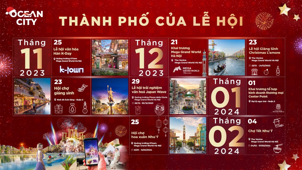 Chuỗi hoạt động lễ hội cuối năm tại Mega Grand World và Ocean City 