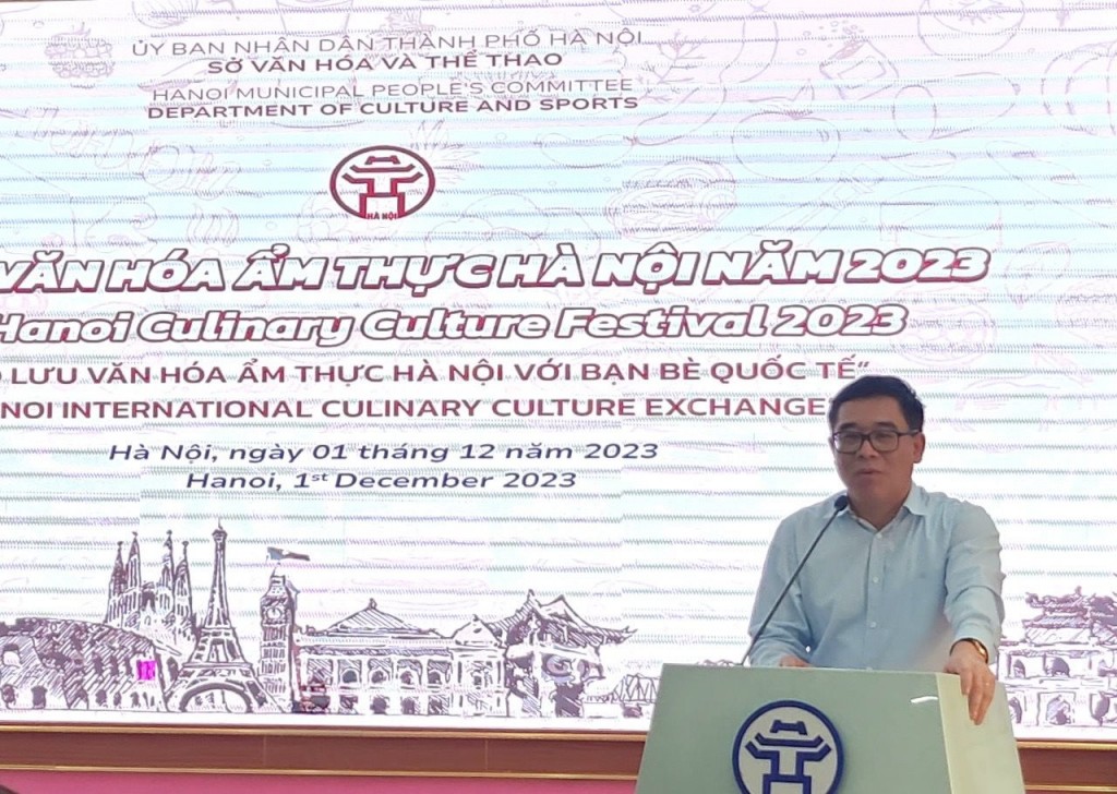 Đồng chí Đỗ Đình Hồng - Giám đốc Sở Văn hóa và Thể thao Hà Nội thông tin về Lễ hội văn hóa ẩm thực Hà Nội năm 2023