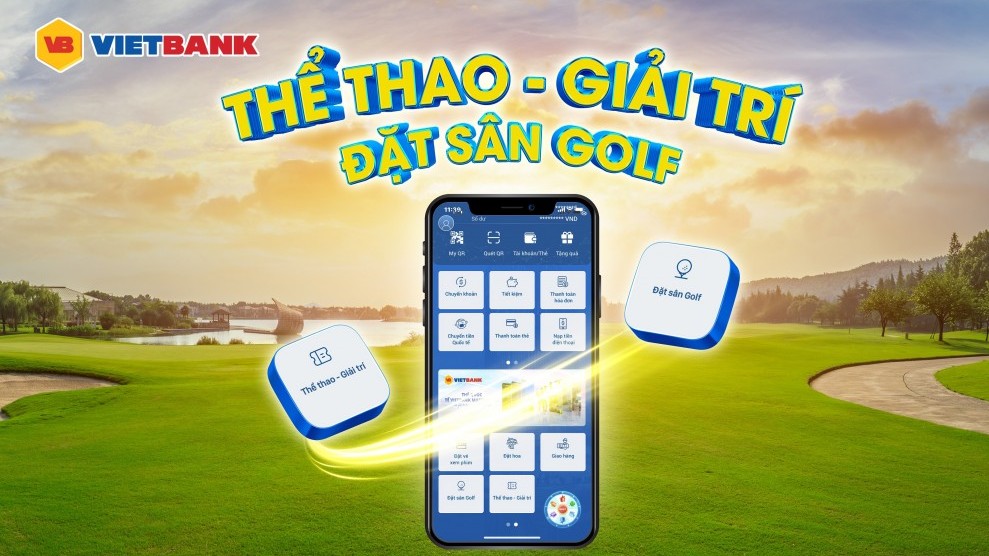 Trải nghiệm đặt sân golf và vé thể thao, giải trí qua Vietbank Digital