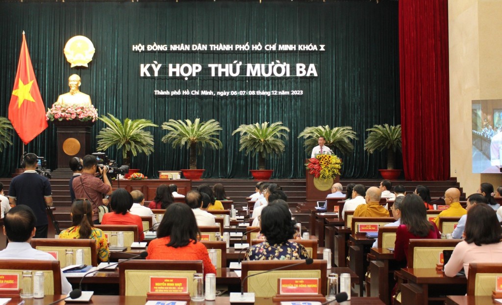Quang cảnh kỳ họp HĐND TP Hồ Chí Minh thứ 13 sáng ngày 6/12