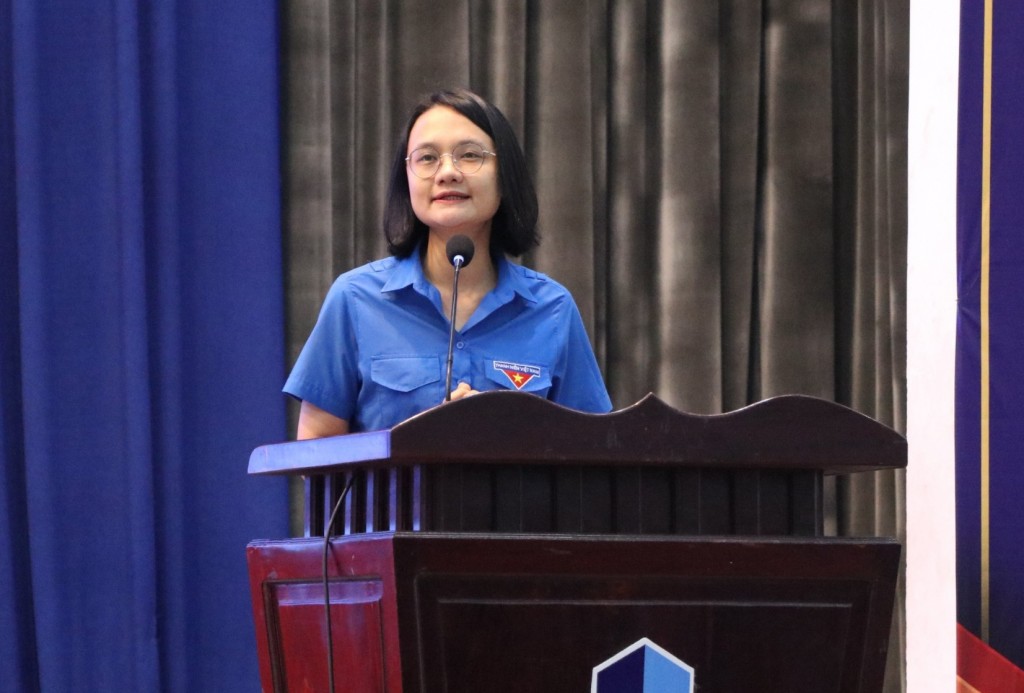Phó Bí thư Thành đoàn TP Hồ Chí Minh Trần Thu Hà phát biểu khai mạc