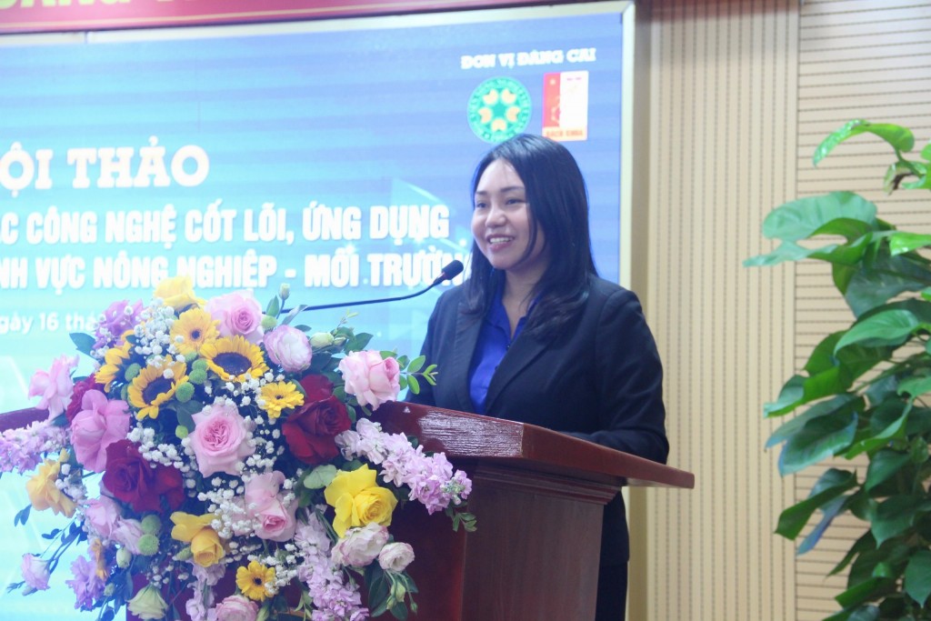 Đồng chí Hoàng Thanh Tâm phát biểu tại hội thảo