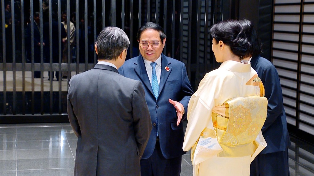 Thủ tướng Chính phủ Phạm Minh Chính hội kiến Nhà vua và Hoàng hậu Nhật Bản - Ảnh: VGP/Nhật Bắc