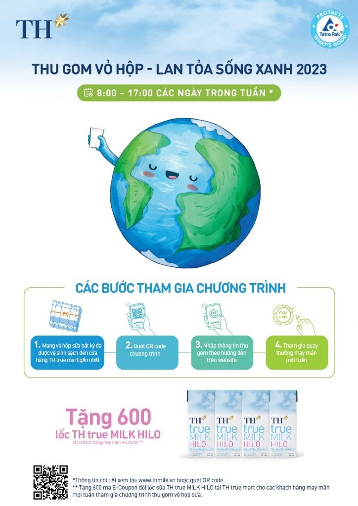 Cùng TH “thu gom vỏ hộp, lan tỏa sống xanh 2023”