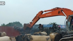 Hải Phòng: Cháy 4 xe container ở gần trạm thu phí cầu Tiên Cựu
