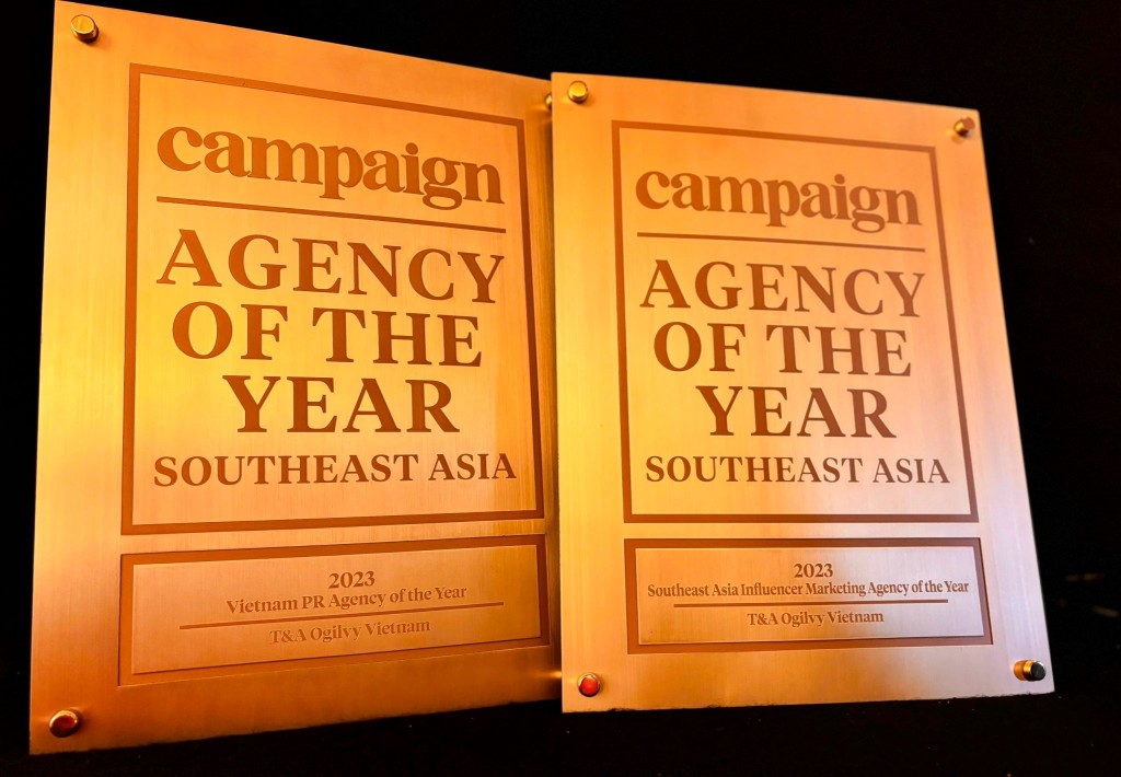 Hai giải thưởng mà T_A Ogilvy đã nhận được tại Lễ trao giải Agency of the Year do Campaign Asia tổ chức năm 2023