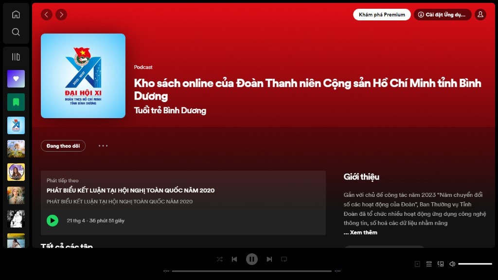 Kho sách online của Đoàn TNCS HCM tỉnh Bình Dương trên các nền tảng Facebook, Spotify, Youtube, Google góp phần nâng cao văn hóa đọc cho cán bộ Đoàn, đoàn viên, thanh niên