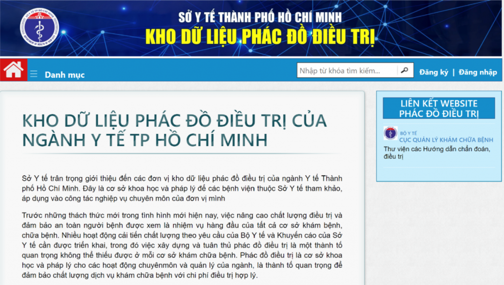 Kho dữ liệu phác đồ điều trị được tích hợp trên Cổng thông tin điện tử của Sở Y tế TP HCM