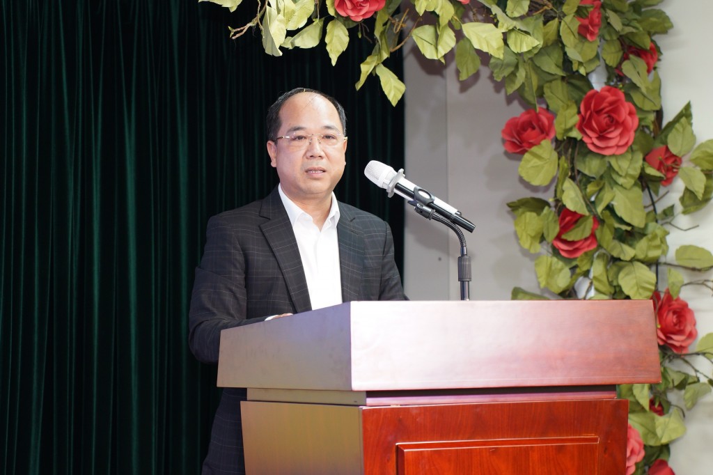 Đồng chí Nguyễn Mạnh Hưng, Bí thư Chi bộ, Tổng Biên tập Báo Tuổi trẻ Thủ đô phát biểu tại buổi lễ