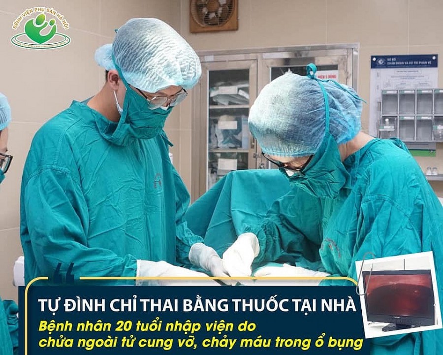 Chửa ngoài tử cung, một sản phụ cấp cứu do tự đình chỉ thai tại nhà