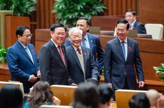 Tổng bí thư Nguyễn Phú Trọng cùng lãnh đạo, nguyên lãnh đạo Đảng, Nhà nước dự phiên khai mạc kỳ họp bất thường của Quốc hội sáng 15/1.