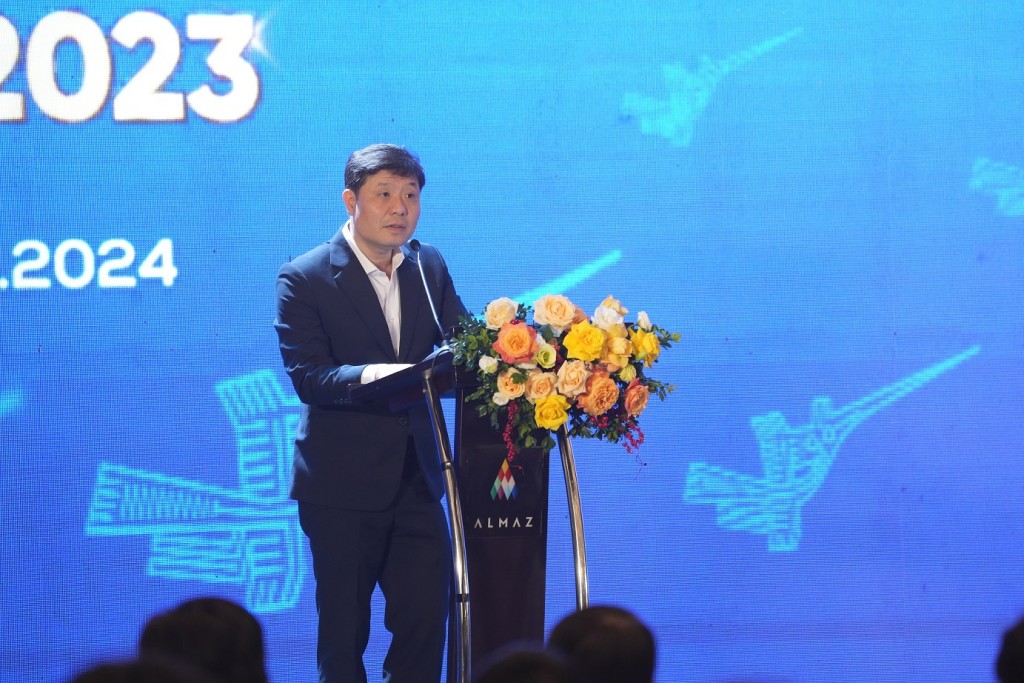 GS. Vũ Hà Văn, Giám đốc Khoa học Quỹ VINIF phát biểu tại Lễ công bố ngày 16/1/2024