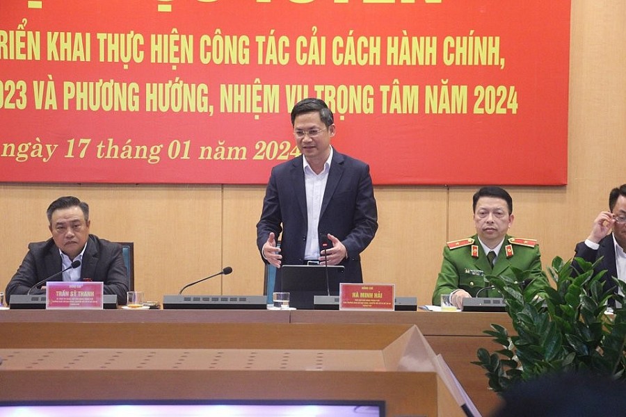 Phó Chủ tịch UBND Thành phố Hà Minh Hải phát biểu tại hội nghị