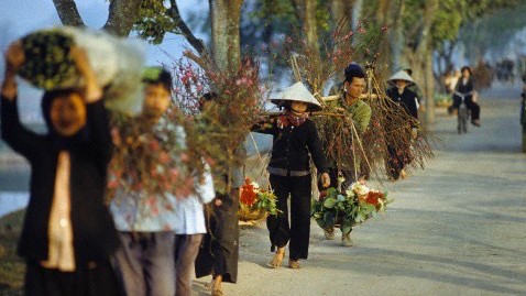 Khung cảnh làng quê vào Tết