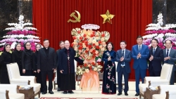 Tòa Tổng Giám mục Hà Nội chúc Tết Đảng bộ, chính quyền thành phố