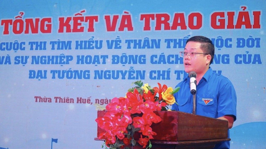 Đồng chí Nguyễn Thanh Hoài, Bí thư Tỉnh đoàn, Chủ tịch Hội LHTN Việt Nam tỉnh Thừa Thiên - Huế 
