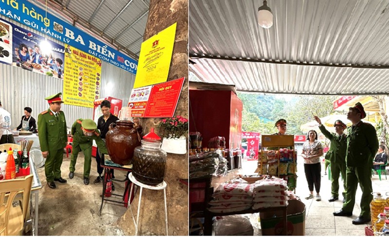 Kiểm tra, hướng dẫn đảm bảo an toàn PCCC tại các hộ kinh doanh dịch vụ ăn uống tại khu vực tổ chức lễ hội Chùa Hương năm 2024