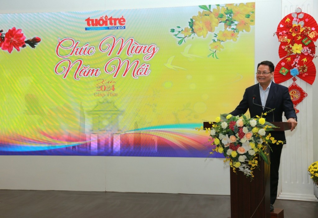 Đồng chí ; Nguyễn Việt Hùng, Giám đốc Sở Thông tin và Truyền thông TP Hà Nội phát biểu tại chương trình