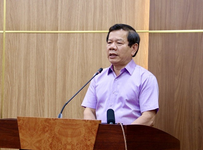 Chủ tịch UBND tỉnh Quảng Ngãi, Đặng Văn Minh  phát biểu kết luận cuộc họp (Ảnh quangngai.gov)