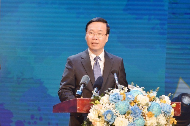Chủ tịch nước CHXHCN Việt Nam Võ Văn Thưởng phát biểu tại buổi lễ.