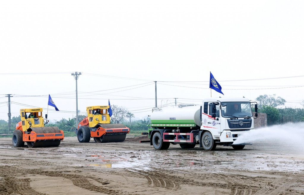 Các đơn vị thi công xây dựng tuyến đường Vành đai 4 - Vùng Thủ đô Hà Nội trên địa bàn huyện Hoài Đức