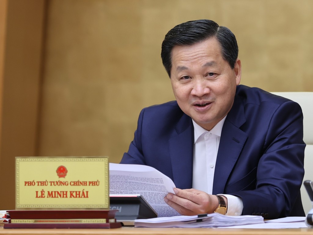 Phó Thủ tướng Lê Minh Khái phát biểu tại phiên họp - Ảnh: VGP/Nhật Bắc