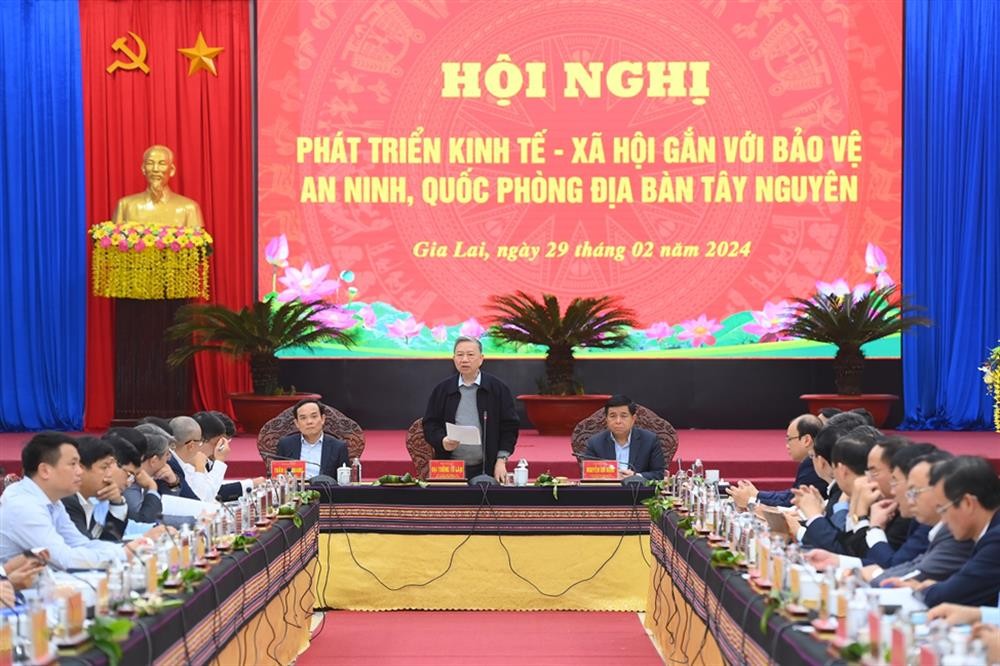 Đại tướng Tô Lâm, Bộ trưởng Bộ Công an phát biểu kết luận Hội nghị - Ảnh: Cổng TTĐT Bộ Công an