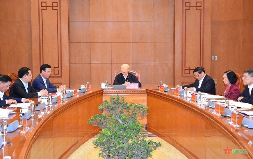 Tổng Bí thư Nguyễn Phú Trọng chủ trì phiên họp.  