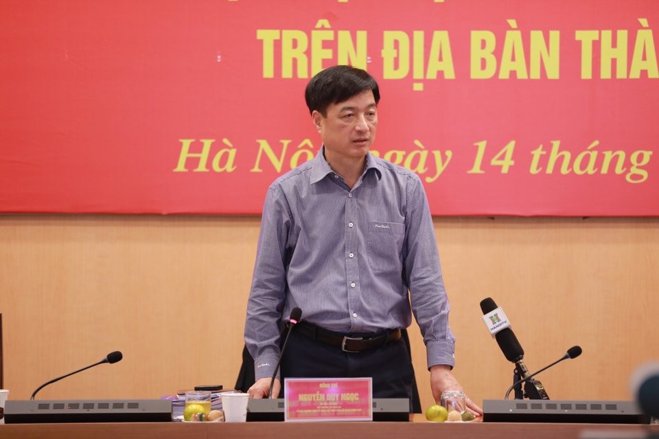 Thứ trưởng Bộ Công an Nguyễn Duy Ngọc phát biểu tại buổi làm việc