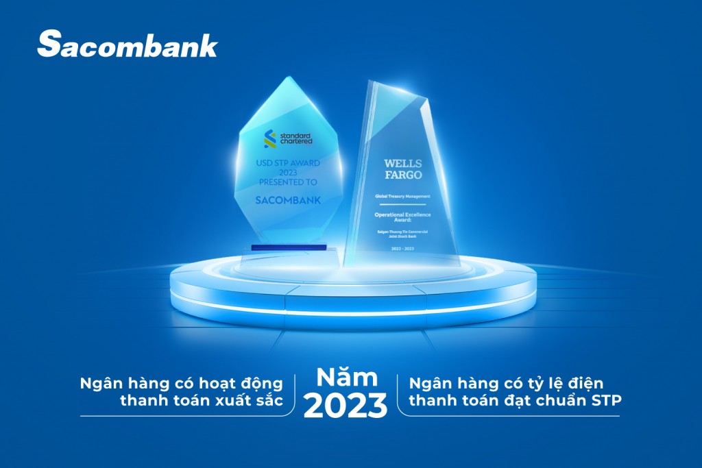 Sacombank liên tiếp nhận giải thưởng quốc tế nhờ thanh toán xuất sắc