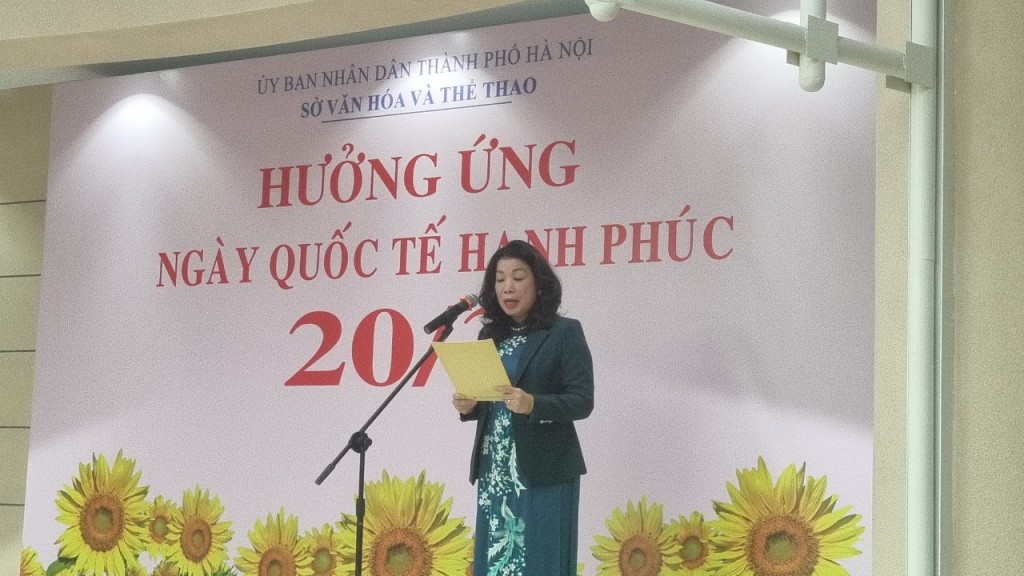 Đồng chí Trần Thị Vân Anh - Phó Giám đốc Sở Văn hóa và Thể thao Hà Nội phát biểu khai mạc Hội nghị