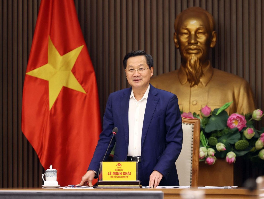 Phó Thủ tướng Lê Minh Khái: Chính phủ, Thủ tướng Chính phủ rất quan tâm đến quản lý thị trường vàng, xem đây là một nhiệm vụ rất quan trọng. Ảnh VGP