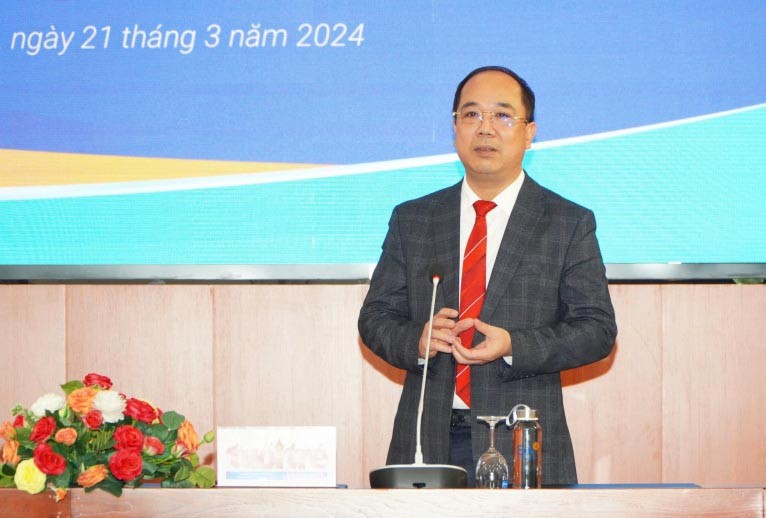 Đồng chí Nguyễn Mạnh Hưng, Tổng biên tập Báo Tuổi trẻ Thủ đô phát biểu tại sự kiện