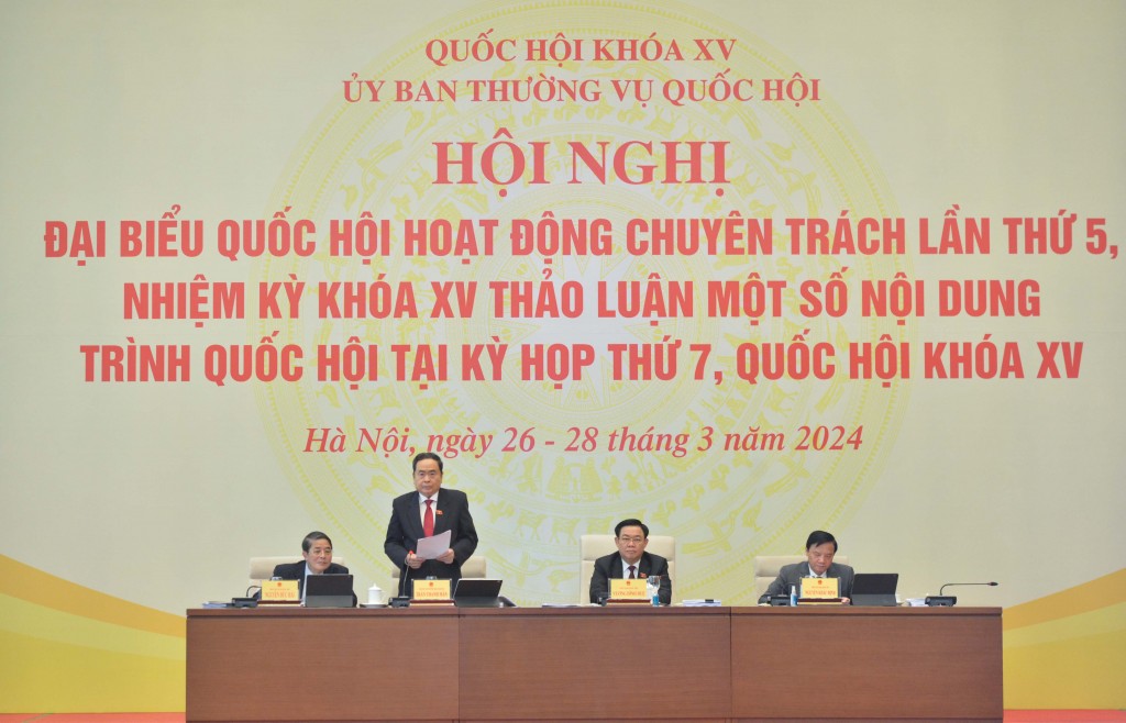 Phó Chủ tịch Thường trực Quốc hội Trần Thanh Mẫn phát biểu bế mạc Hội nghị đại biểu Quốc hội hoạt động chuyên trách lần thứ 5