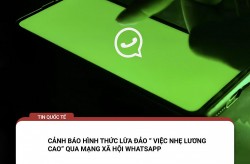 Cảnh báo lừa đảo “việc nhẹ lương cao” qua mạng xã hội WhatsApp