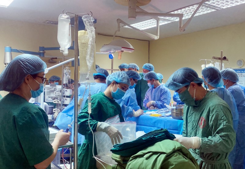 Lần đầu tiên bệnh viện tỉnh thực hiện việc lấy tạng từ bệnh nhân chết não. Ảnh: Bệnh viện Việt Nam - Thụy Điển Uông Bí