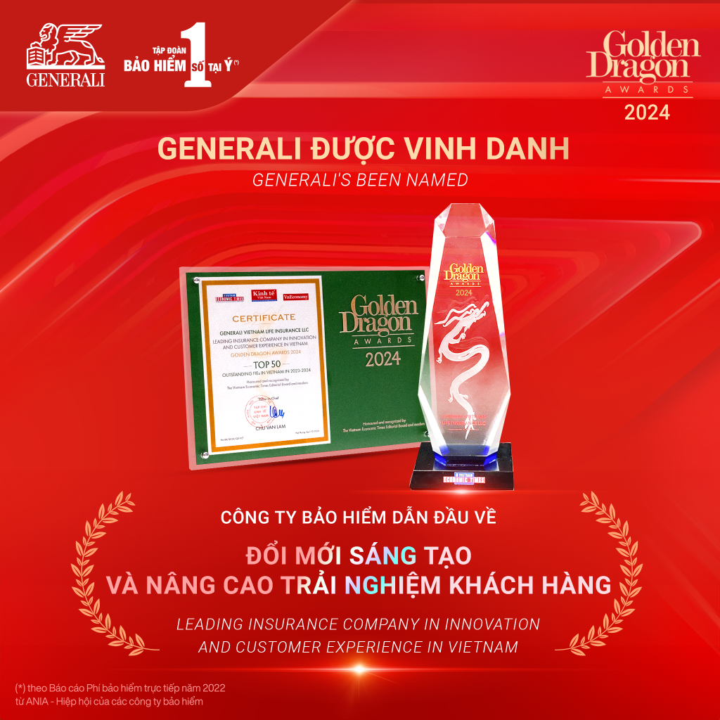 Generali Việt Nam khẳng định vị thế dẫn đầu thị trường về trải nghiệm khách hàng tại hệ thống giải thưởng Rồng Vàng