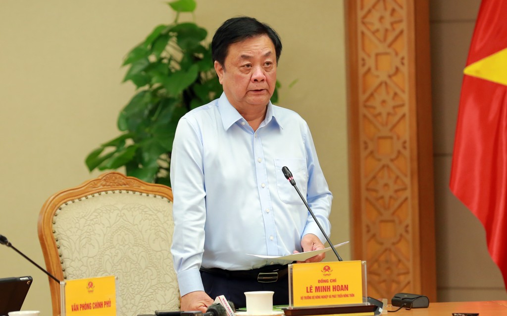 Bộ trưởng Bộ NN&PTNT Lê Minh Hoan phát biểu tại cuộc làm việc - Ảnh: VGP/Minh Khôi