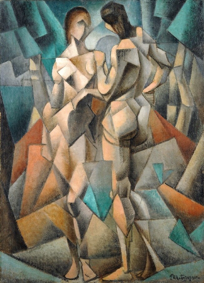 Tác phẩm Two nudes - Hai người phụ nữ khoả thân - Sơn dầu trên toan – 1911 của nghệ sĩ Jean Metzinger